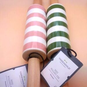 Two Threshold mini Rolling pin 12" total length NWT
